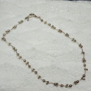 Vintage Premier Designs Silver Toned Beaded Link Necklace